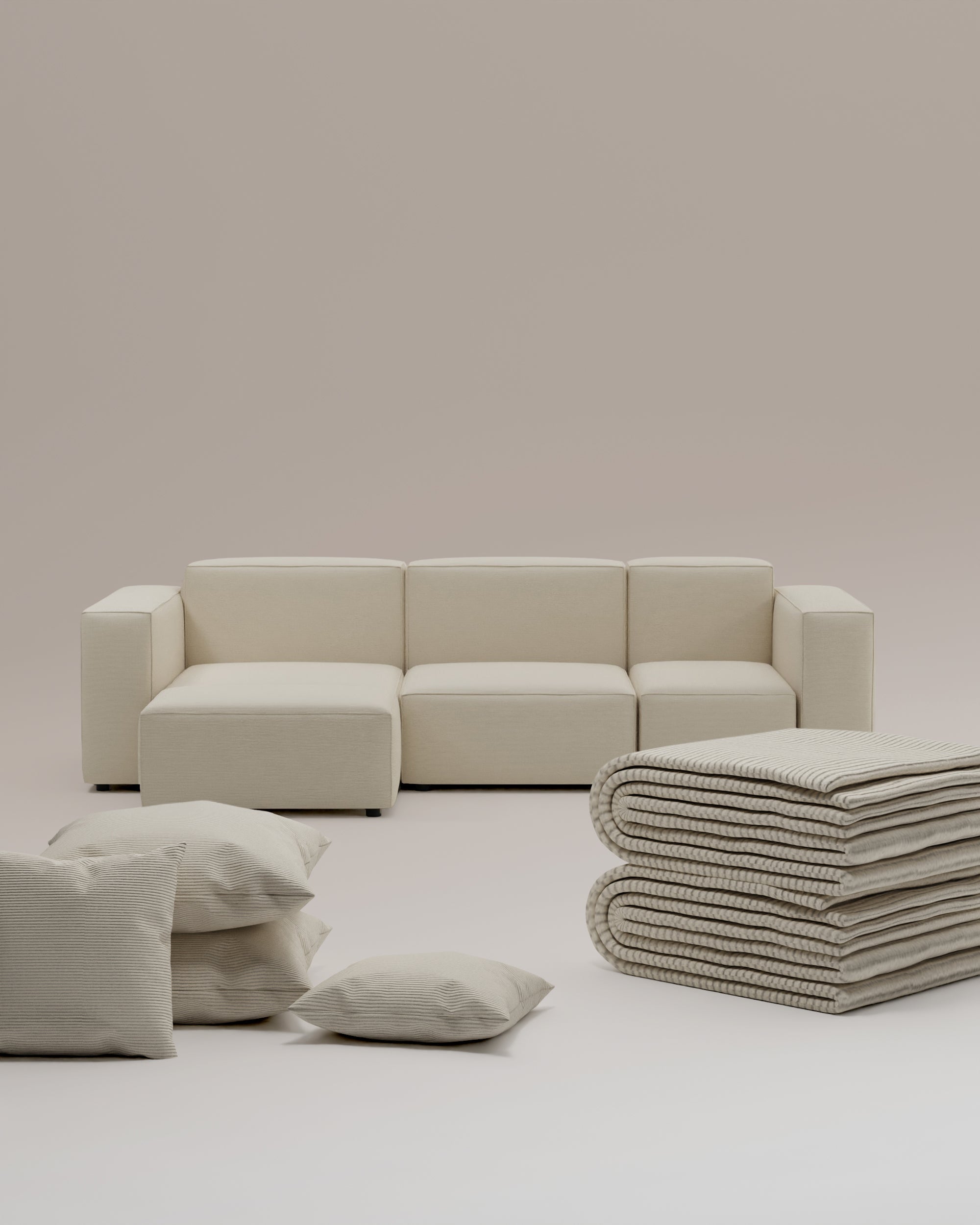 3 in 1 set Italian Harvey 4 seater modular corner sofa with bed function