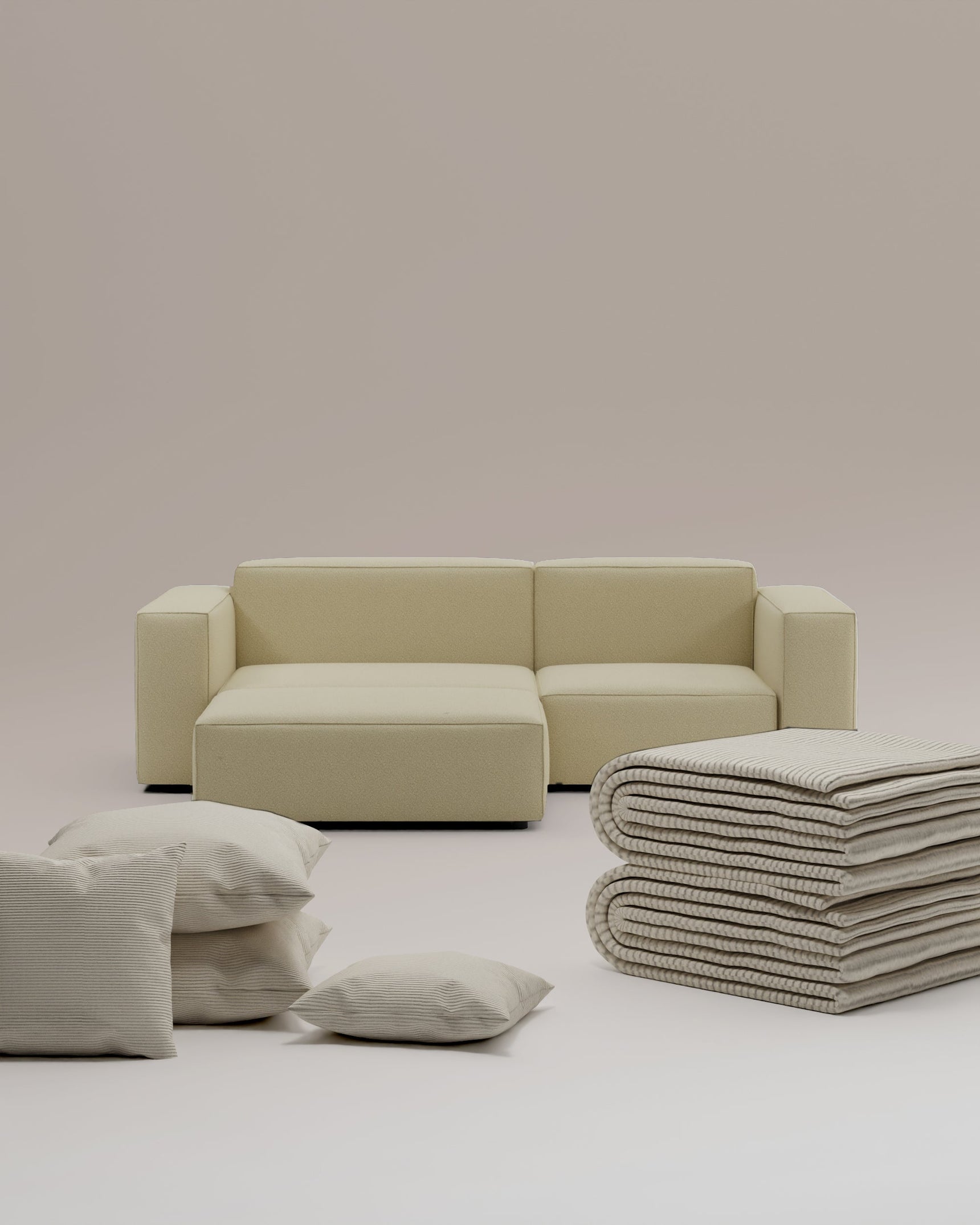 3 in 1 set Harvey 3 seater modular corner sofa with bed function