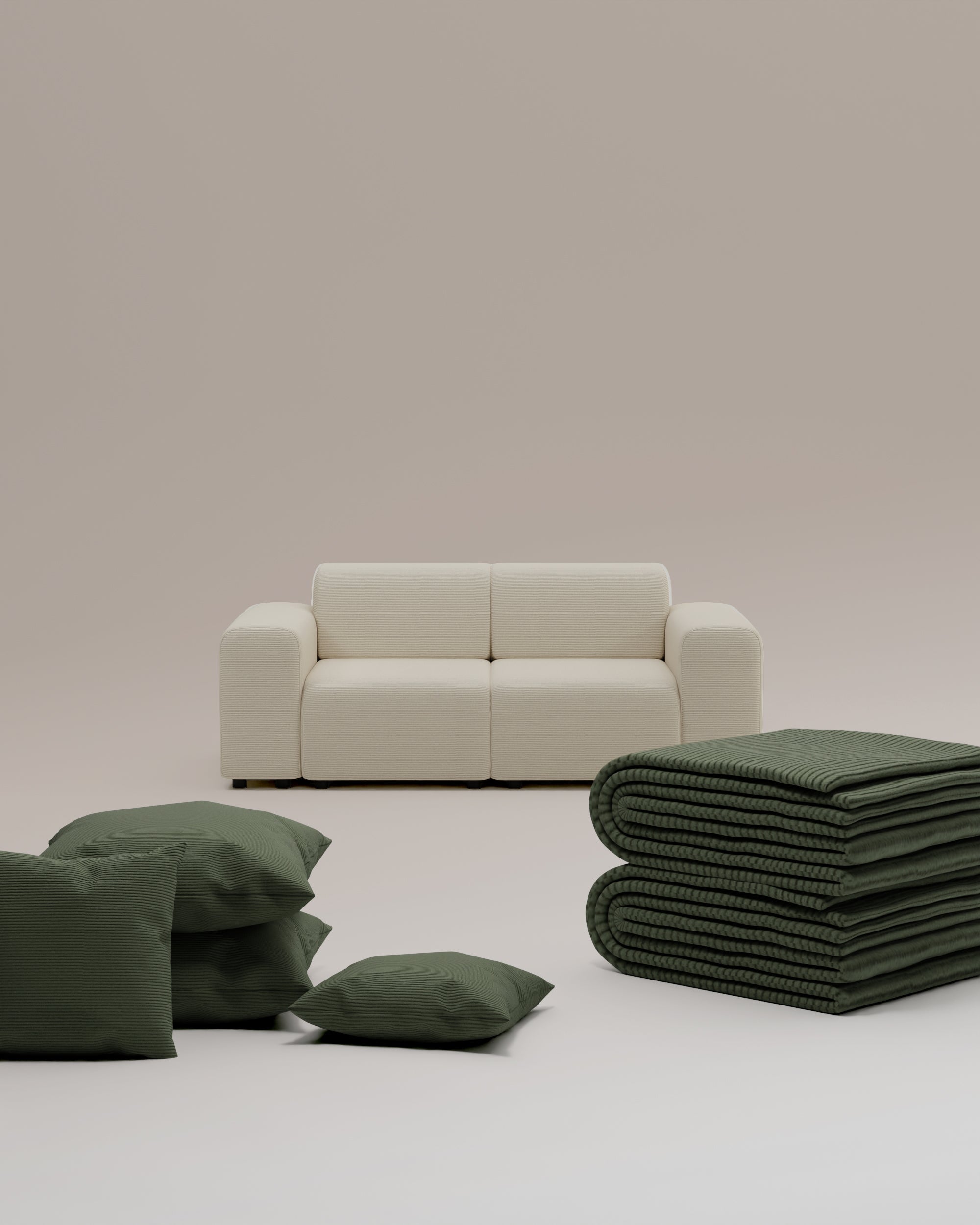 3 in 1 set Nina 2-seater modular sofa with bed function