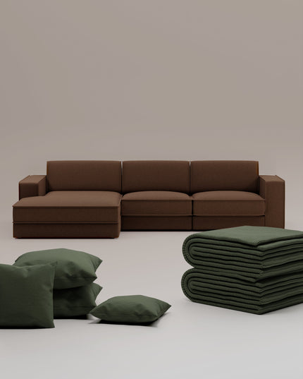 3 in 1 set Divano modulare Terra L a 4 posti con funzione letto