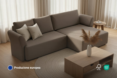 Divano modulare Amy 4 posti con funzione letto