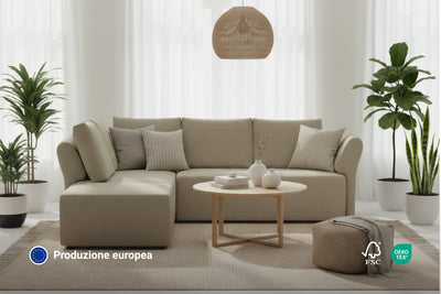 Divano ad angolo modulare Amy con funzione letto