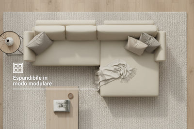 Divano modulare Amy 4 posti con funzione letto