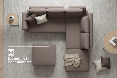 Divano ad angolo modulare Amy con funzione letto