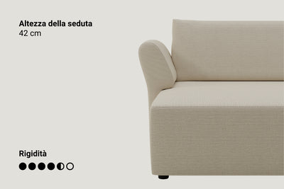 Divano ad angolo modulare Amy con funzione letto