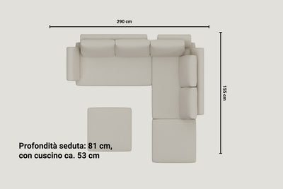 Divano ad angolo modulare Amy con funzione letto