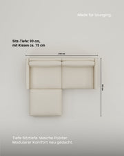 Divano modulare Aera 2.5 posti con pouf