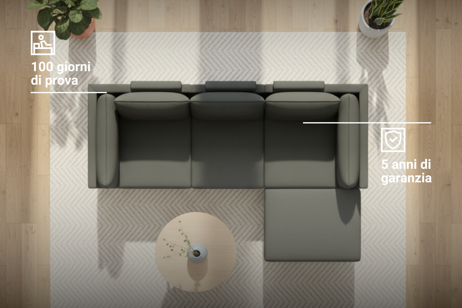 Divano modulare Donna 4 posti con funzione letto