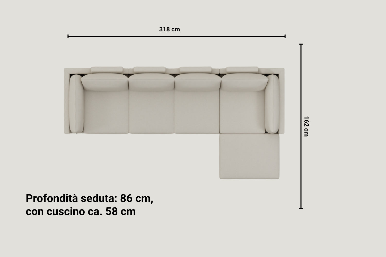 Divano modulare Donna angolare XL con funzione letto