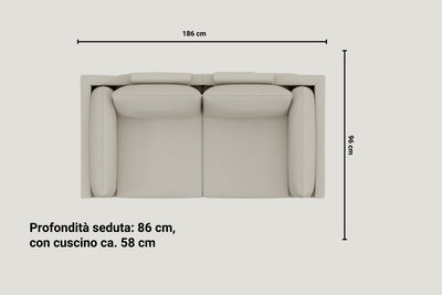 Divano modulare Donna 2 posti con funzione letto