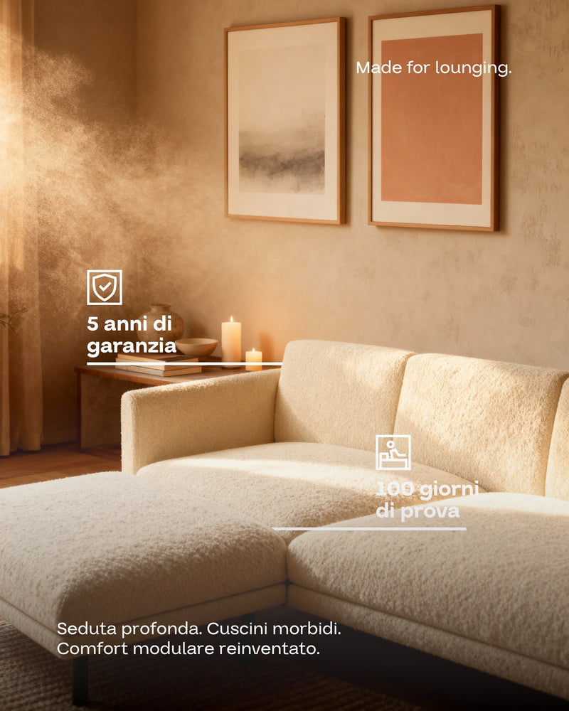 Divano modulare Aera 3 posti con pouf