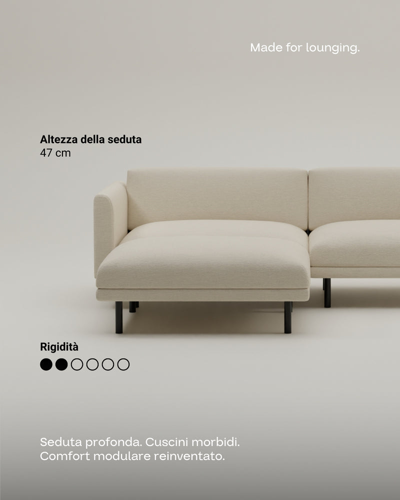 Divano modulare Aera 2.5 posti con pouf