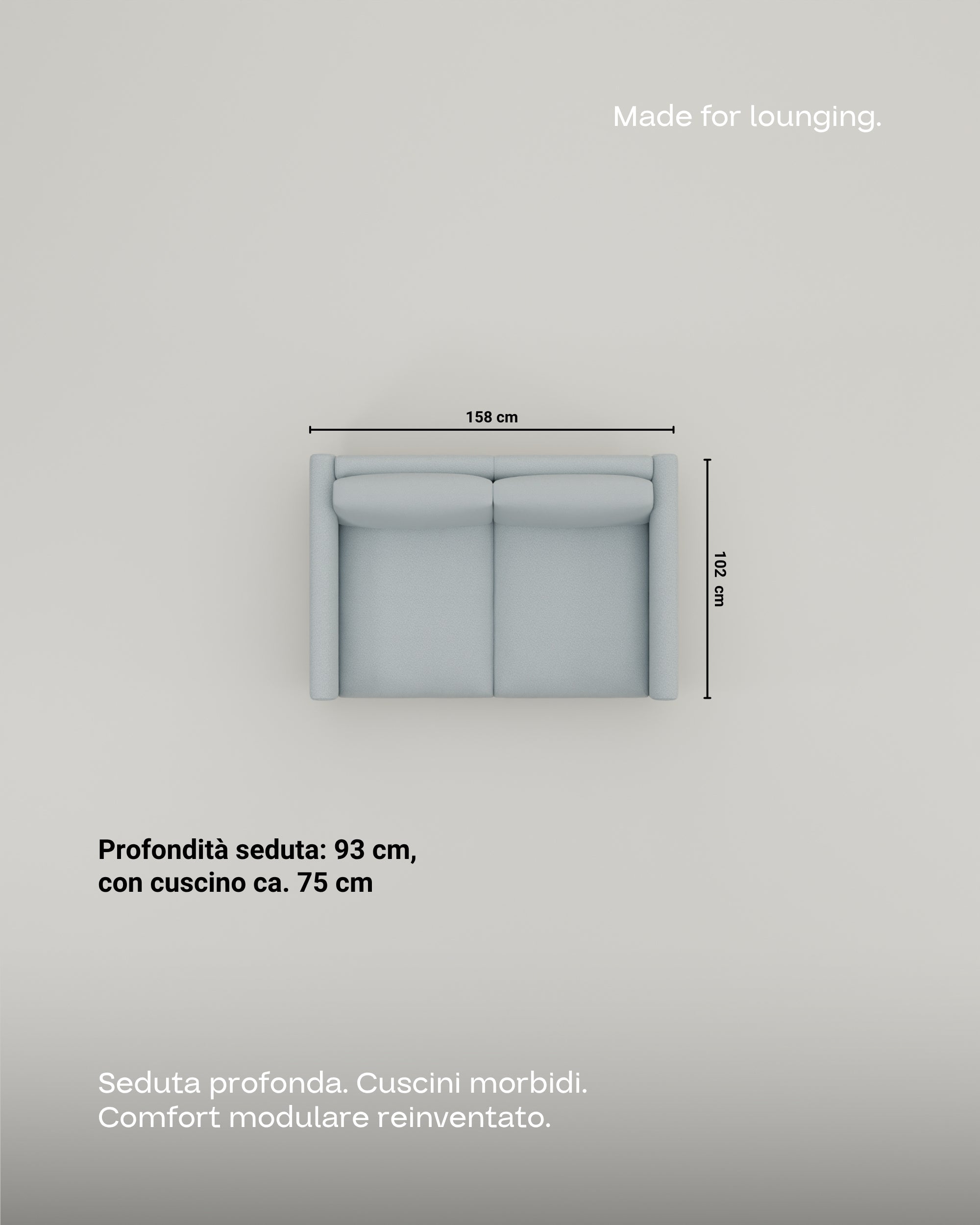 Rivestimento in tessuto - Divano modulare Aera 2 posti