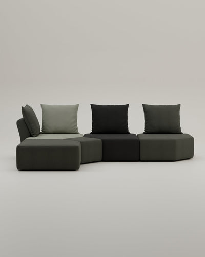 Divano modulare Katrina con funzione di riposo