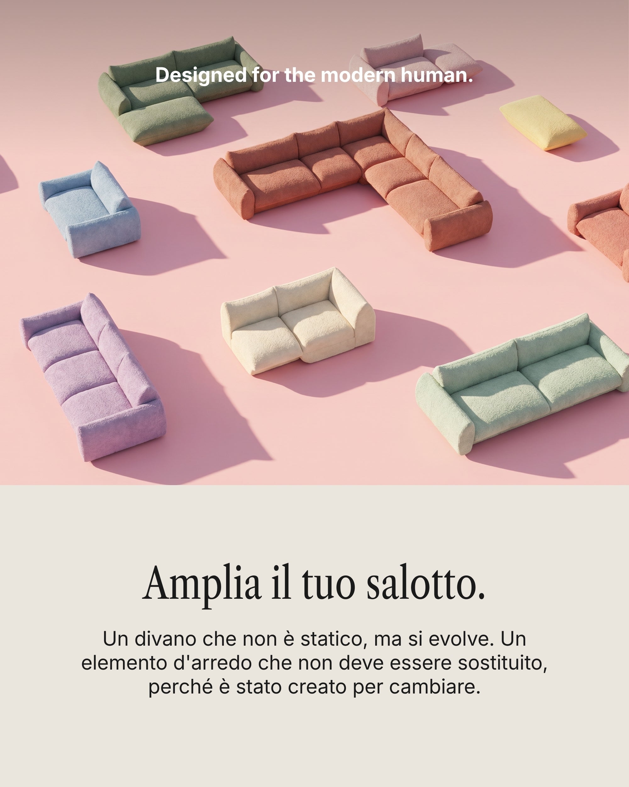 Divano Modulare Luma L 4 Posti con Funzione Letto