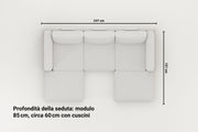 Divano modulare Donna U con funzione letto