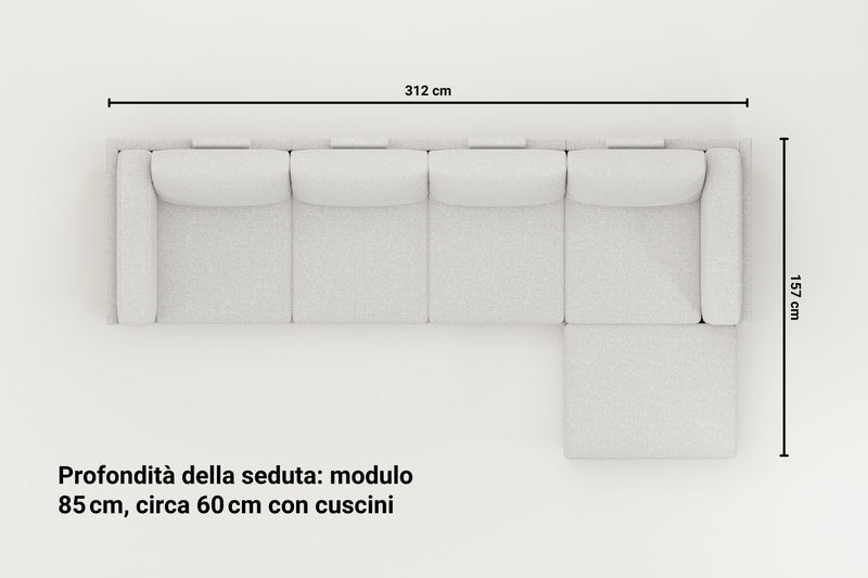 Divano modulare Donna XL con funzione letto