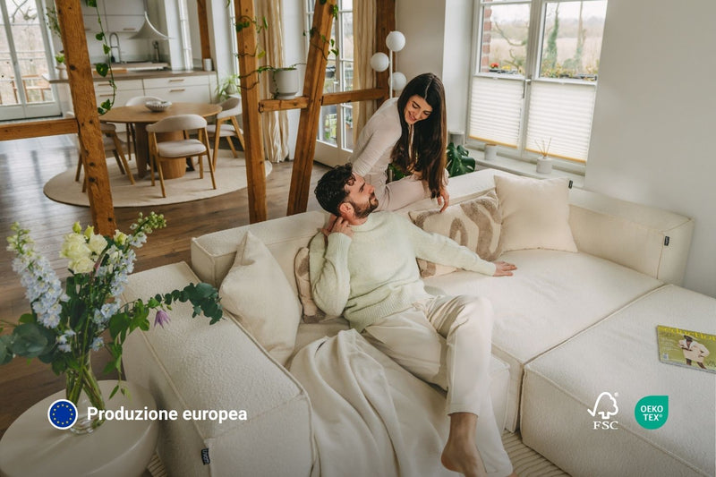 Divano modulare Harvey 4 posti a L con funzione letto