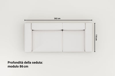 Divano modulare Harvey 3 posti con funzione letto