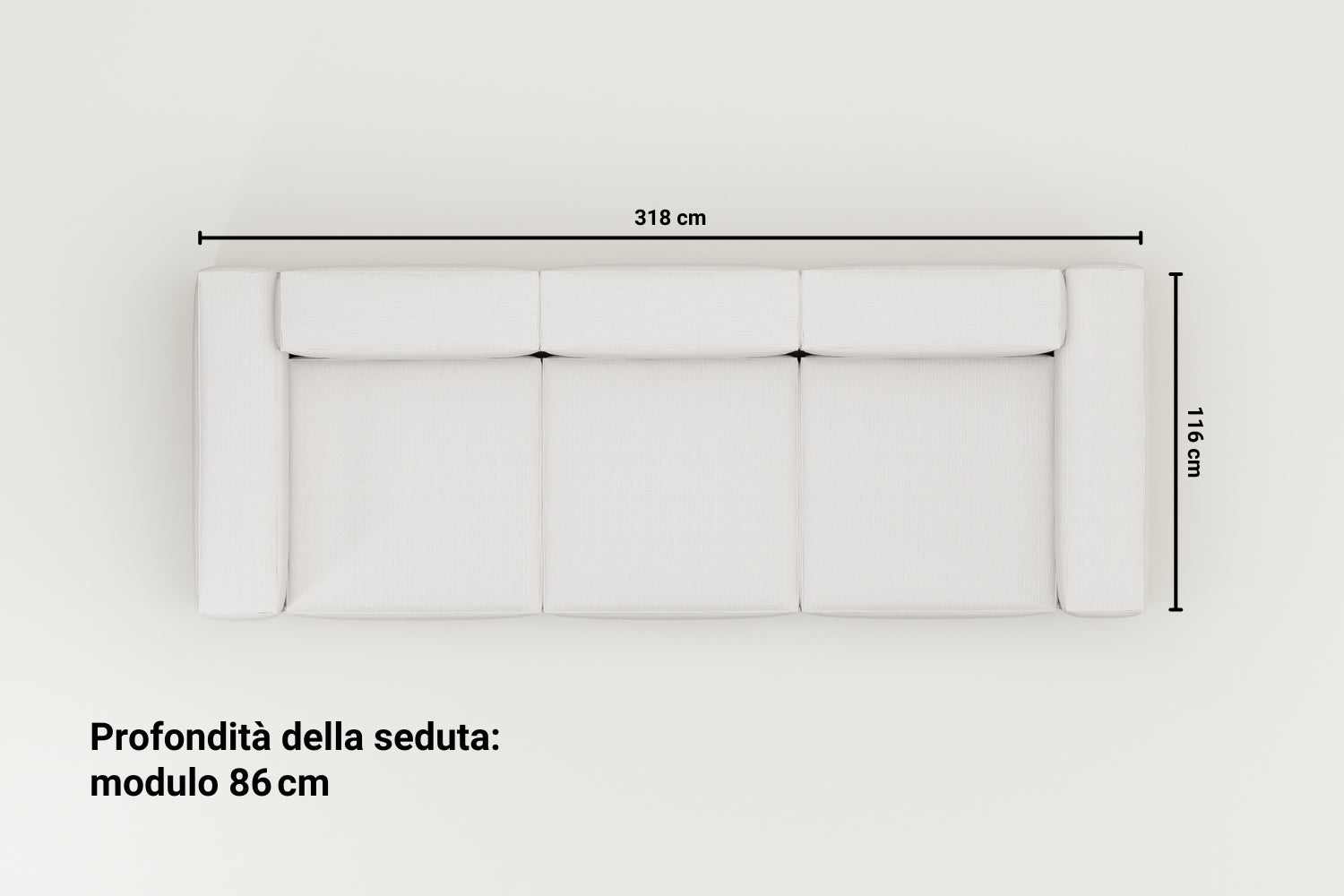 Divano modulare e lavabile Harvey 4 posti con funzione letto