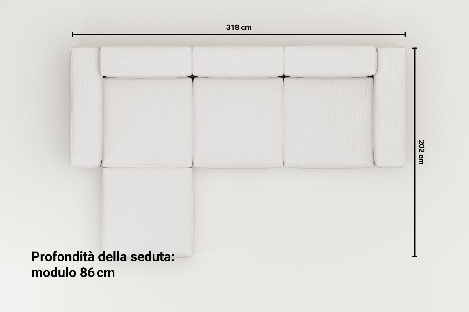 Divano modulare Harvey 4 posti a L con funzione letto