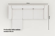 Divano modulare Harvey 4 posti a L con funzione letto