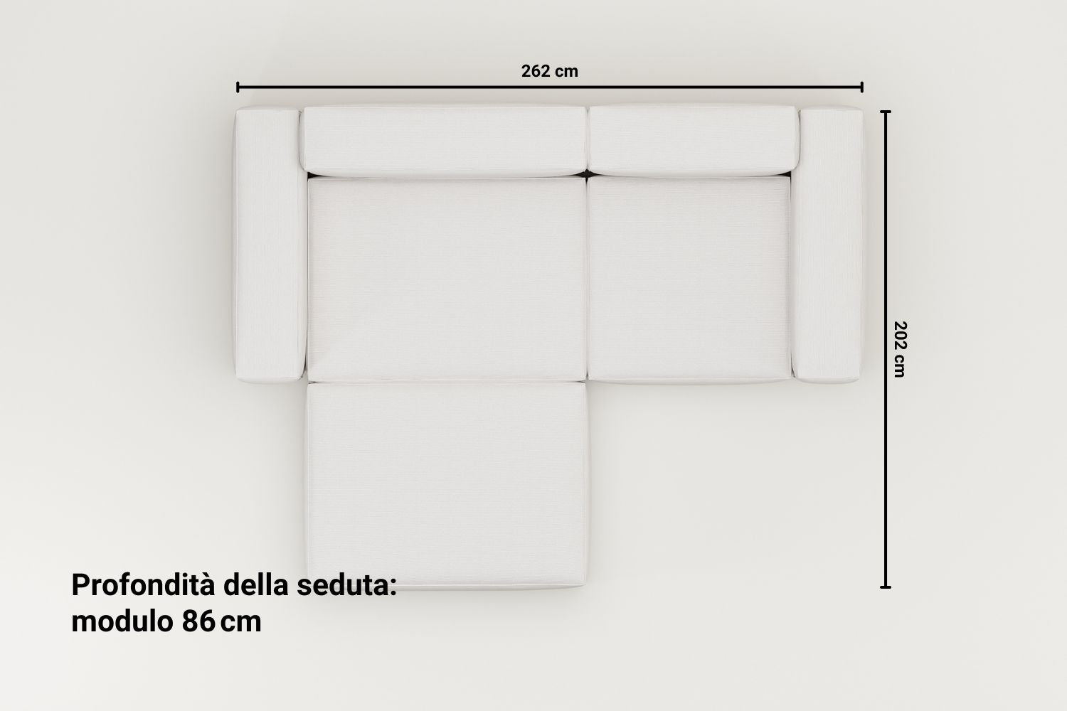 Divano modulare ad angolo Harvey 3 posti con funzione letto