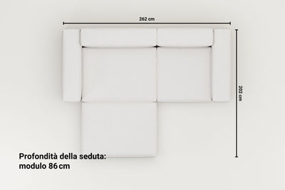 Divano modulare ad angolo Harvey 3 posti con funzione letto