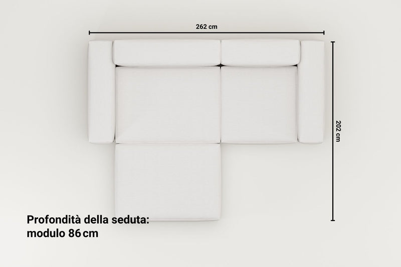 Divano modulare ad angolo Harvey 3 posti con funzione letto