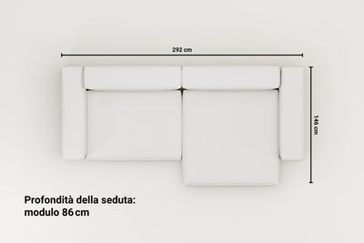 Divano modulare ad angolo Harvey 4 posti con funzione letto