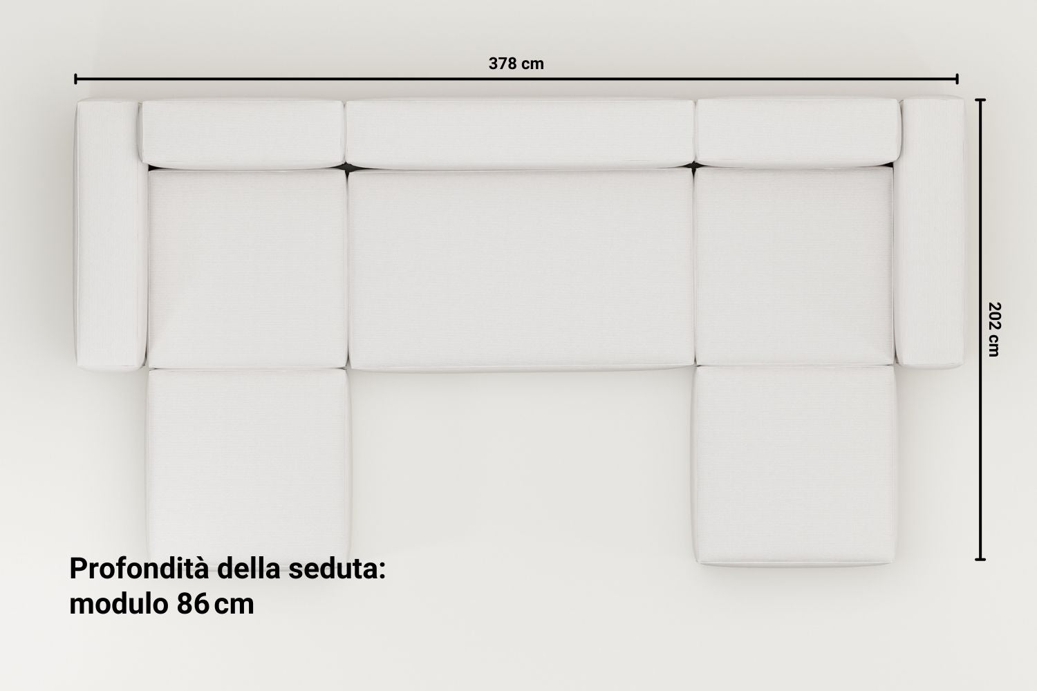 Divano modulare Harvey a forma di U / salotto con funzione letto