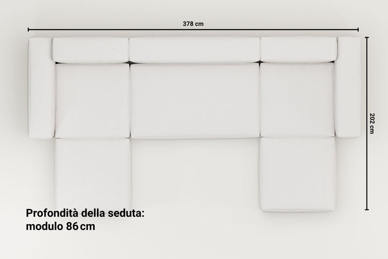 Divano modulare Harvey a forma di U / salotto con funzione letto