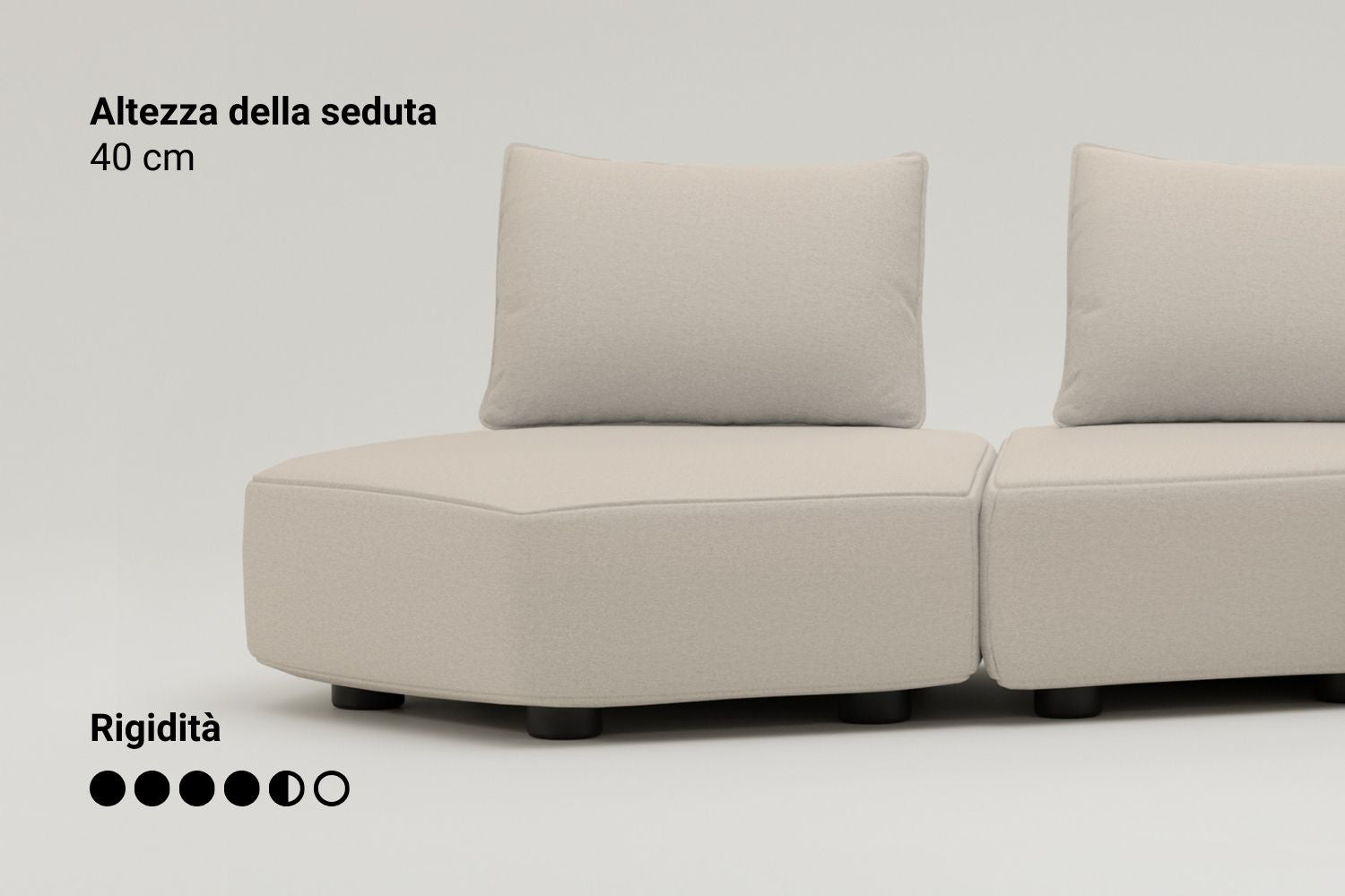 Divano modulare Katrina con funzione di riposo