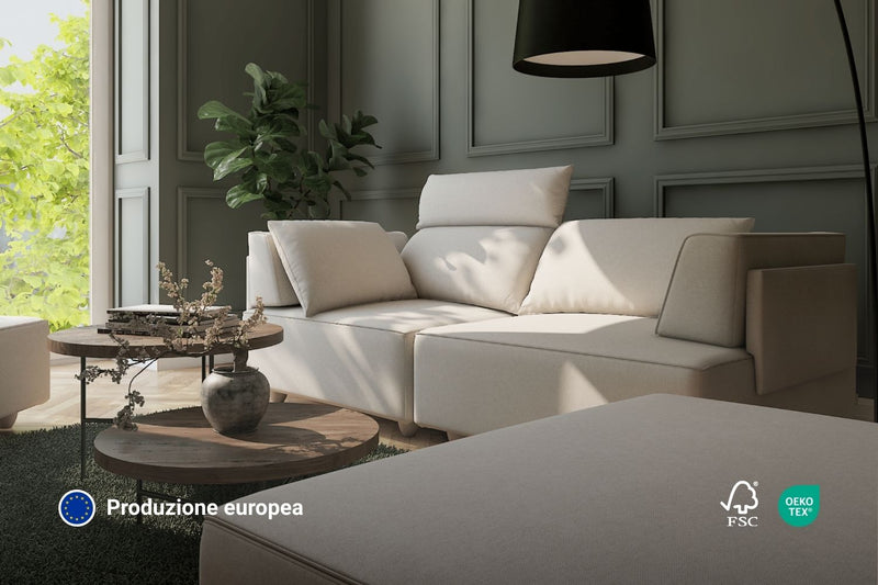 Divano modulare Louis a 4 posti con funzione letto