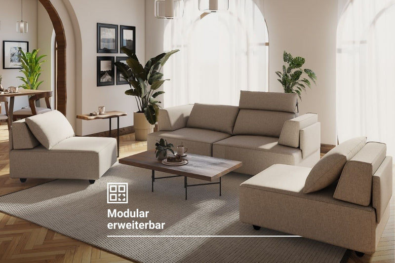 Divano modulare Louis 4 posti con funzione letto - Tessuto Nova