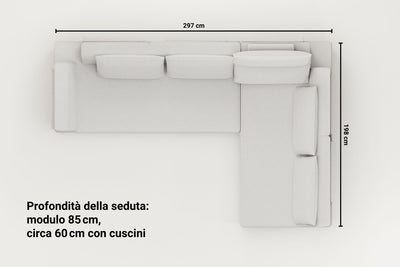 Rivestimento in tessuto - Divano modulare Louis a 5 posti