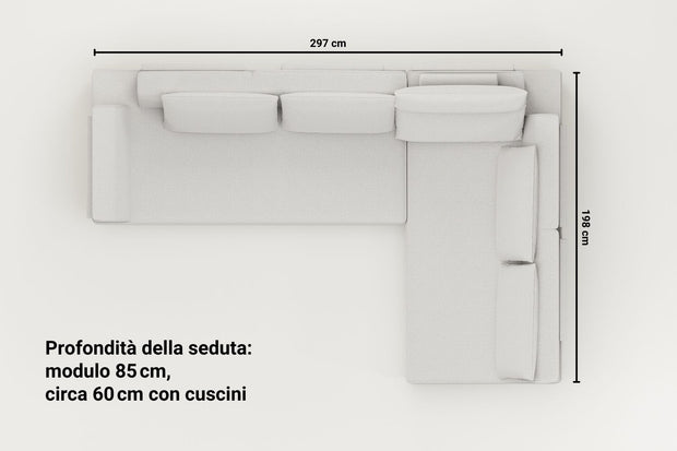 Rivestimento in tessuto - Divano modulare Louis a 5 posti