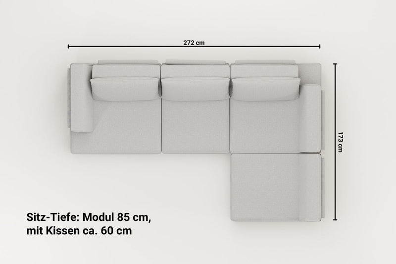 Divano modulare Louis 4 posti con funzione letto - Tessuto Nova