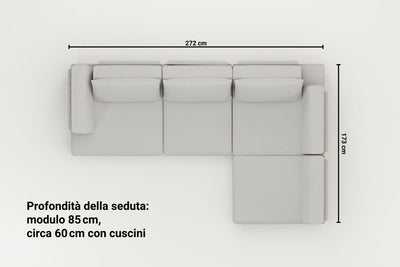 Rivestimento in tessuto - Divano modulare Louis a 5 posti
