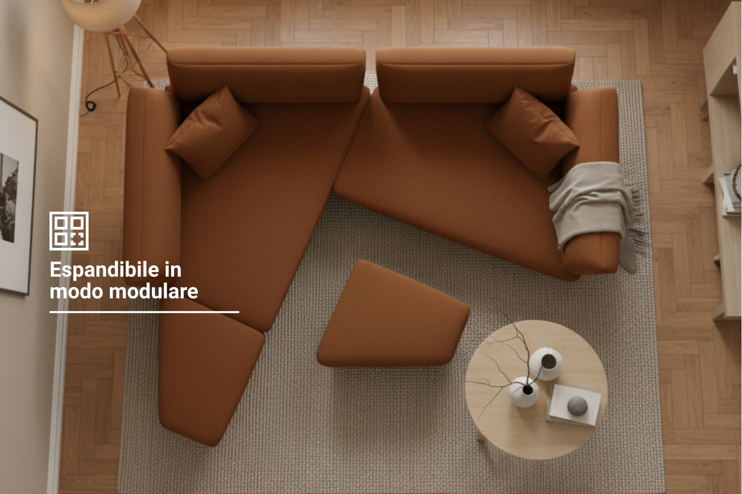 Divano modulare Mike con funzione letto