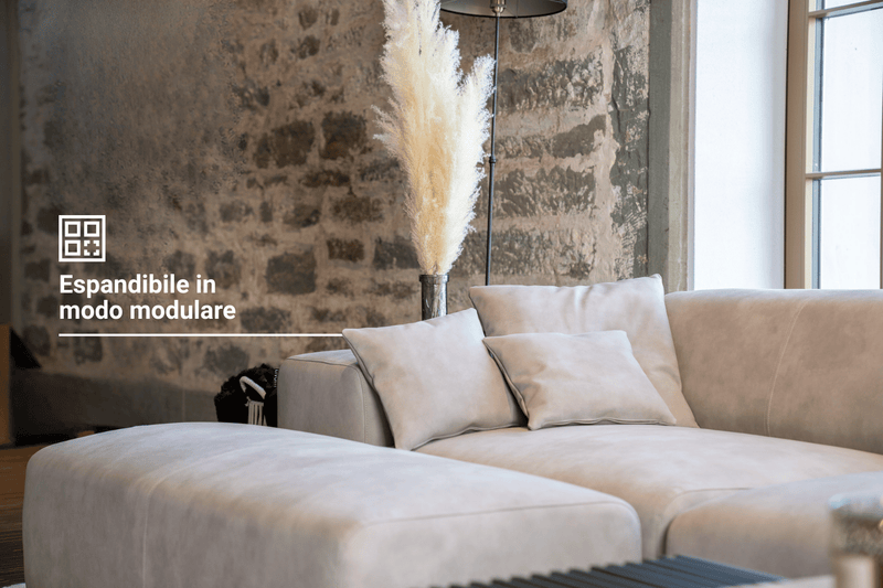 Divano modulare Nina a forma di U / salotto con funzione letto