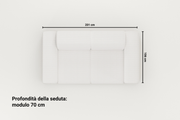 Divano modulare Nina 2 posti con funzione letto