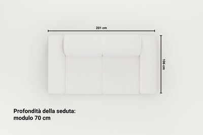 Divano modulare Nina 2 posti con funzione letto