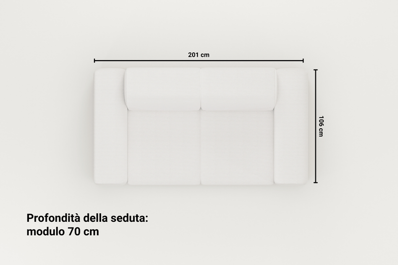 Divano modulare Nina 2 posti con funzione letto