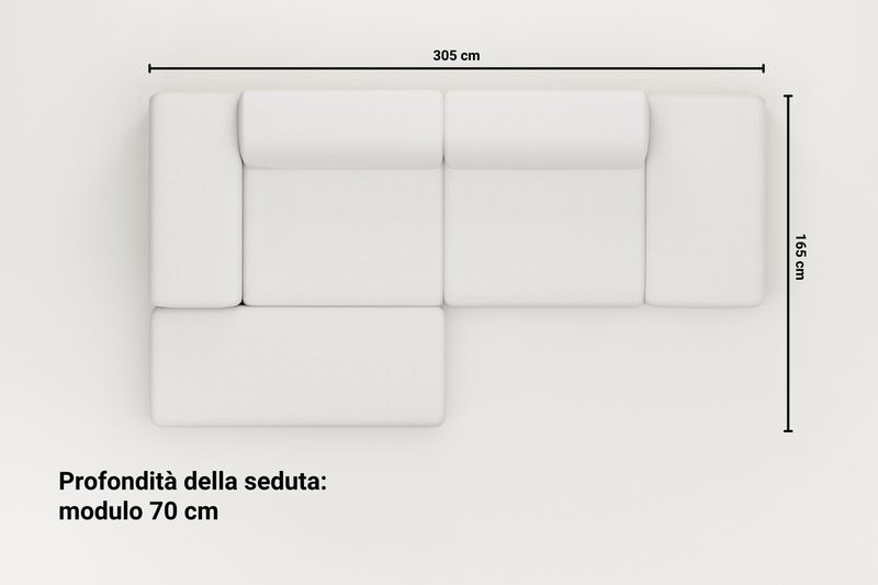 Divano modulare Nina 2 posti con funzione letto