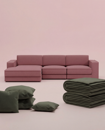 3 in 1 set Divano modulare Terra L a 4 posti con funzione letto