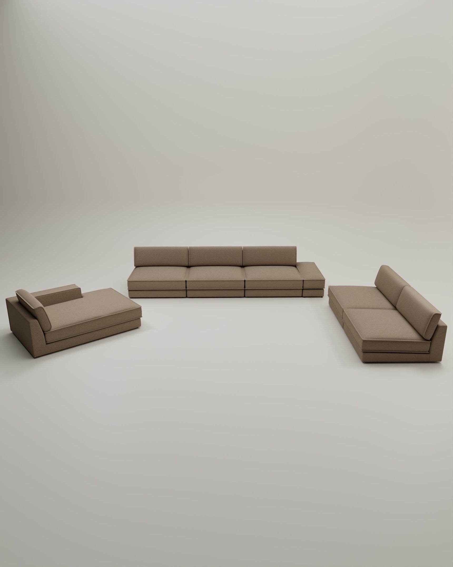 Terra U-shaped modular sofa / Living room with bed function