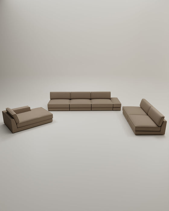 Divano modulare Terra a forma di U / Salotto con funzione letto