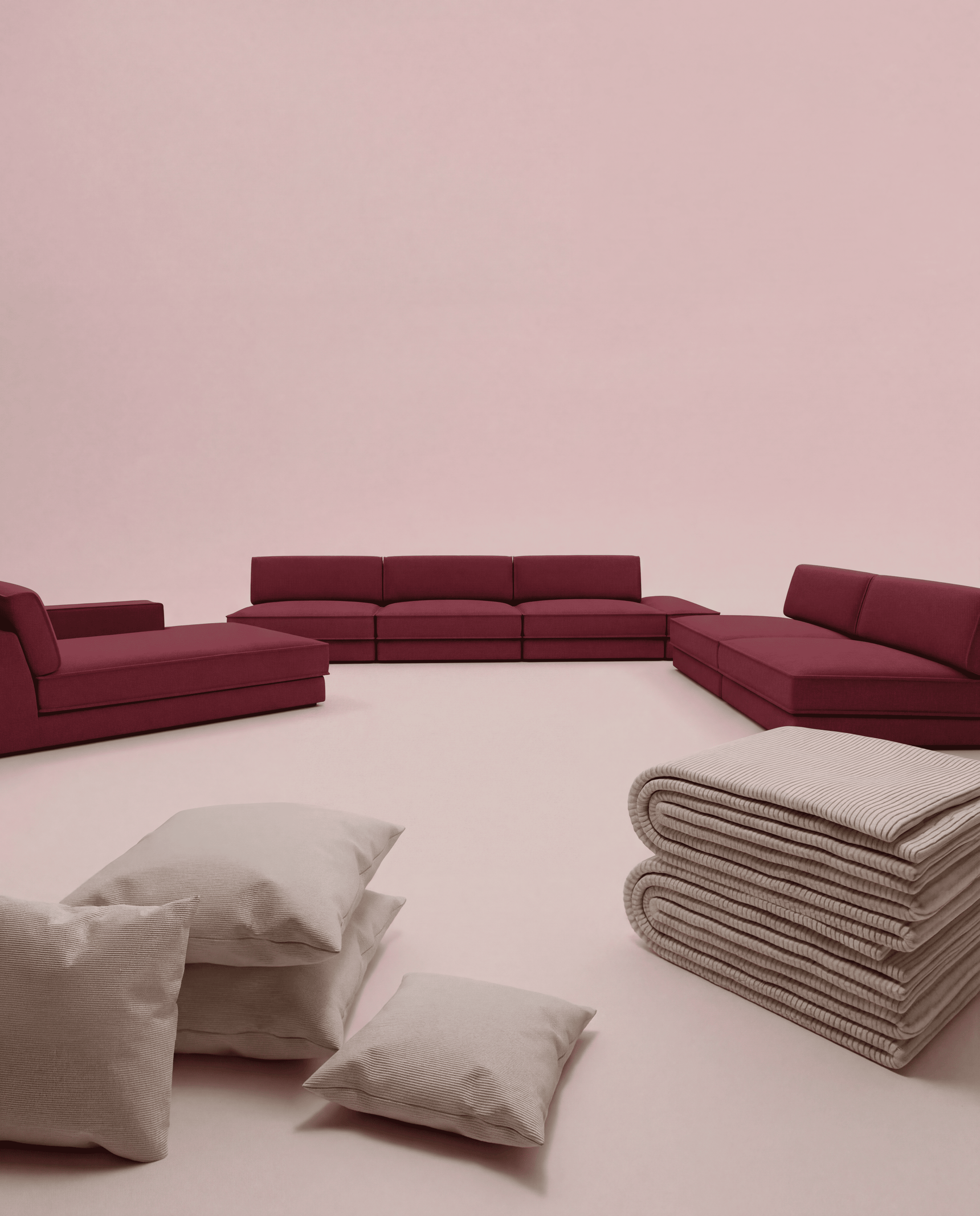 3 in 1 set Divano modulare Terra a forma di U con funzione letto