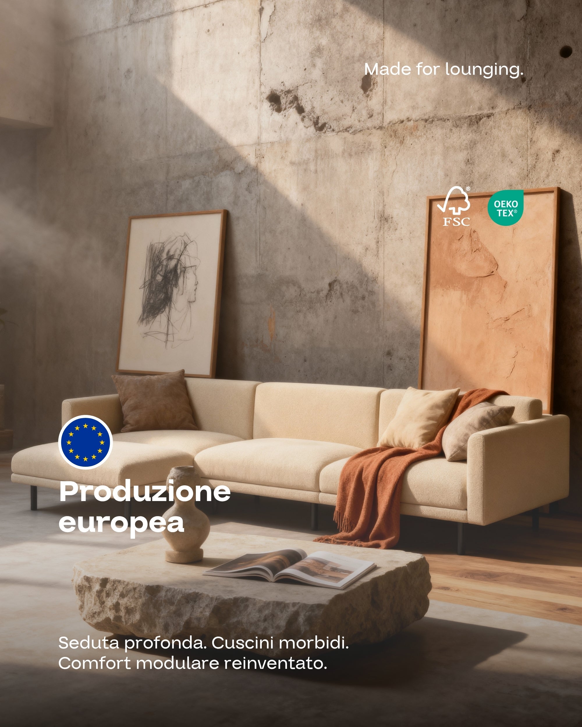 Rivestimento in tessuto - Divano modulare Aera angolare